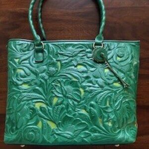 Patricia Nash Adeline Leather Tote Bag Green